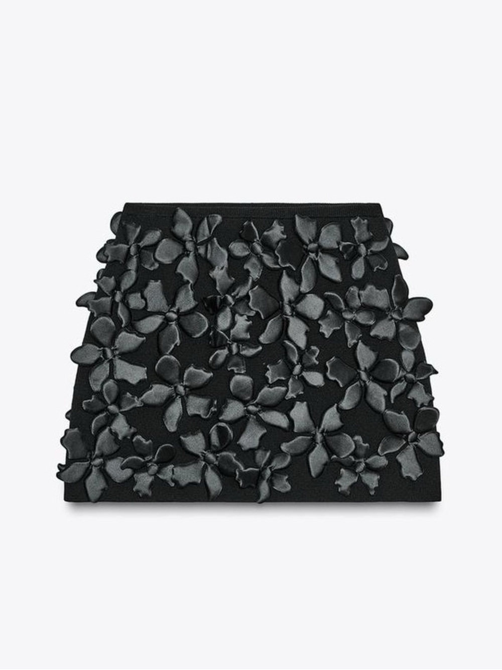 NWT. Zara Black Knitted Mini-Skirt with Floral Texture Print. Size M. - Picture 6 of 10